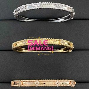 Original 1to1 Van C-A V Gold Clover Kaleidoscope Bracelet Narrow Edition Plated 18K High Diamond Embedding Fashion Women's CYT8