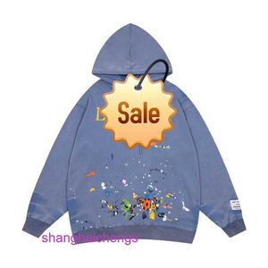 رجال الربيع Goellirry Doipt Designer Hoodies النسخة الصحيح من Lanvin المشاهير على الإنترنت مع نفس هوديي طباعة الحبر الحبر للرجال