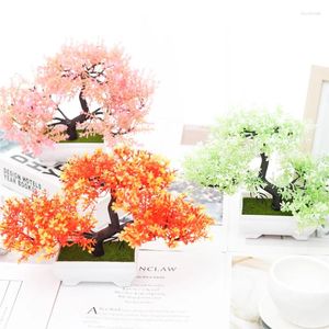 Decorative Flowers Artificial Plants Green Bonsai Plastics Small Tree Fake Potted For Vase Home Wedding Christmas Room Garden Decorations