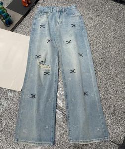 Дизайнерские джинсы Женщины горячая бриллиантовая вышивка