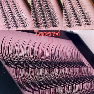 False Eyelashes 4 Trays 57 Knots 12/20 Hairs Tapered Uniform Black Individual Eye Lash Makeup Extension Set 8mm-14mm Customized