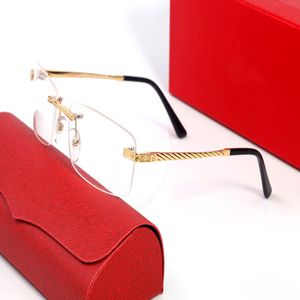 Optik Çerçeveler Rimless Metal Çerçeve Gözlükler Açık lens Dikdörtgen Gözlükler Çeşitli İnsan Unisex Yüksek Kaliteli Tasarımcı Gözlüklü 170L