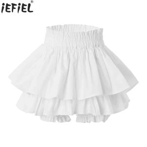 Signe per bambini ragazze pantaloni vittoriani pantaloncini di zucca rinascimentale bloomer a strati vintage a strati pantaloncini casual lolita shorts y240522