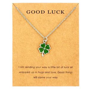 Pendant Necklaces Lucky Four Leaf Clover Wealth Clover Pendant Necklace Wave Turtle Womens Jewelry Lover Christmas Gift d240522