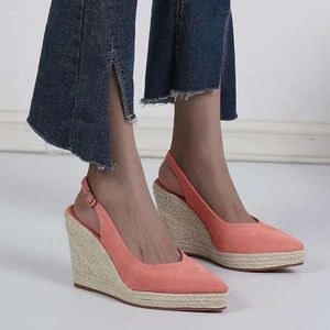 Kilar Sandaler Slingback Kvinnor Ankelhälta Rem Crystal Platform Shoes Espadrilles Pumps Comfo 8E5