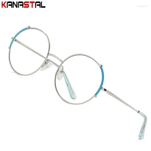Solglasögon ramar kvinnor metallglasögon ram blått ljusblockering optik linser män recept myopia läsglasögon antiradiation