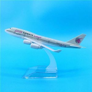 Aeronave Modle 16cm 1 400 Aeronaves Escala Qatar Airways Boeing B747 Modelo Kit de aeronaves Modelo de aeronave Modelo de brinquedo Decoração colecionável S2452204