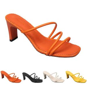 Topuk Sandallar Kadın Terlik Yüksek Moda Ayakkabı Gai Üçlü Beyaz Siyah Kırmızı Sarı Yeşil Kahverengi CO ED3