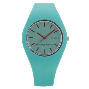 Genebra Fashion Candy Coreano Quartz Assista Silicone Strap Womens Watch