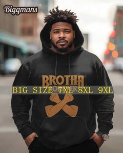 Men's Hoodies Sweatshirts Biggmans Plus Size L-9XL Mens Large Brother Forever Hoodie Q240521