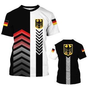 Herren-T-Shirts Deutschland T-Shirt für Herren 3d Flagge Deutschland Grafikdruck T-Shirt übergroß