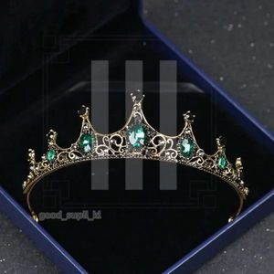 Fashion Headpieces Baroque Retro Black Luxury Bridal Crystal Tiaras Crowns Princess Queen Pageant Prom Rhinestone Veil Tiara Wedding Hair Accessory 251