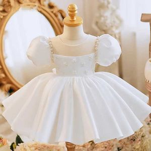 Abiti di battesimo Abito per bambini in età prescolare Abito da prua Baptist Girls 1st Birthday Feeding Dress Abito Occupazione Formale Tutu Abito Fluffy Q240521