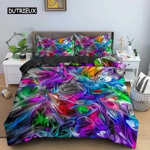 Bedding sets 3D down duvet cover psychedelic bedding deluxe with zipper 2/3 extra large comfort covers polyester H240521 XKBL