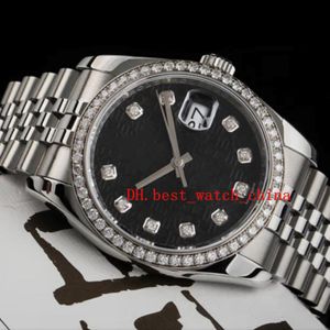 Watch Asia 2813 Sport 116244 Men's watch 31mm 36mm ring with diamond automatic mechanical watche's Black memorial print disc 181G
