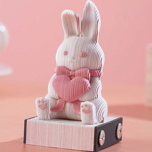 3D -Kalender süßer Kaninchen -Memo -Padnoten Notizes Notepad Schreibtisch Kalender Geburtstagsgeschenk für Mädchen Panda Papier Skulpturen Kunstdekoration 240522