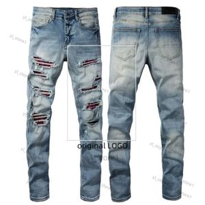 Man Jeans Designer Jean Amirii Jeans Brand Skinny Slim Fit Hole Luxury Ripped Biker Calças Skinny Pant Stack Stack Men Trend Trends Troushers Jeans Jeans 888