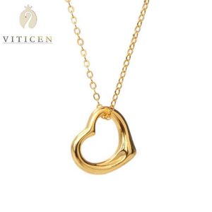 Hänge halsband 24k Pure Gold Love Halsband Pendant Womens utsökta smycken för flickvän och fru 18K Guldhalsband Kvinnesmycken D240522