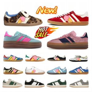 Designer skor gazelle casual skor plattform djärva glödpuls mynta kärna svart vit solen super pop rosa nästan gula män kvinnor campus sport sneakers