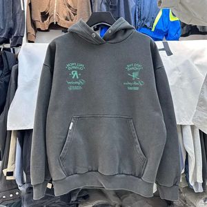 Tvättad svart grafisk hoodie streetwear y k överdimensionerad sweatshirt e baa