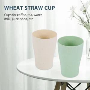 Disposable Cups Straws 16 Pack Wheat Straw Drinking For Kids Adult 10 Oz Reusable Tumblers Stackable Kitchen Party And Picnic