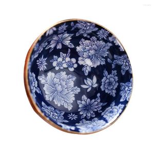 Tazze di piattini 1pc tazza cinese tazza blu e bianca in porcellana ceramica pratica