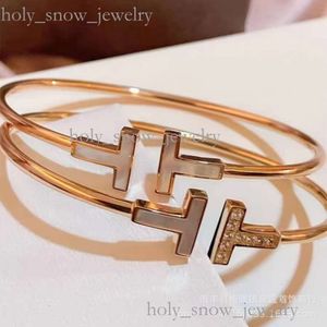 Tiffanyjewelry Designer Armband Tiffanyjewelry Armband Hoch Edition Open Elastic Armband 18K Rose Gold Weiß Fritillaria Tiffanyjewelry Herzarmband 341