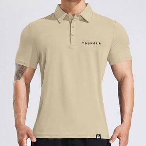 العلامة التجارية للرجال Polos Summer Fashion قميص Polo Men Men Short Sleeve Ice Silk Business T-Shirt T-Shirt النسخة الكورية من Trend Loose