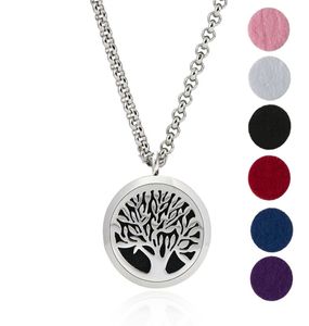 20 Styles Aromatherapy Essential Oil Diffuser Necklace Locket Pendant 316L Stainless Steel with Chain Send 6 Felt Pads6843539