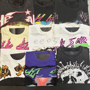 Five Star Moda Menina Mulheres Designer Camiseta Hip Hop Tees masculina Tamis de pintura de rua Graffiti Prind casal Mangas curtas Tshirts de algodão solto