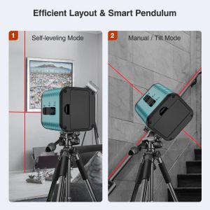 Decteam Osram Self Leveling Laser Level with Horizo​​ntal垂直2ラインクロスラインレーザーツール360°壁画吊り