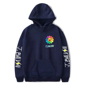 Herrtröjor tröjor Aikooki Sun Flowers Jbalvin Mens/Womens Sweatshirt Harajuku High Quality Hoodie Stor långärmad dragkedja Hoodie Q240521