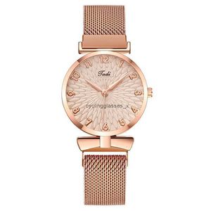 Womens Watch Womens Digital عباد الشمس القوس Lazy Magnet Watch Quartz