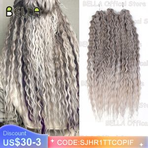 BELLA Hair Braiding Curl 24 Inch Afro Wave Twist Crochet Braid Fake Ombre Synthetic Pink Ginger B 240513