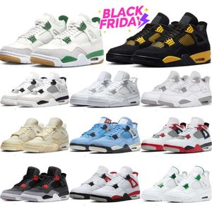 Trainers Military Black 4 Basketball Shoes Mens Women 4s Pine Green Cat Cream White Oreo Tennis Cool Grey Infrared Red Thunder Cement BORDEAUX Pure Money Sneakers V96