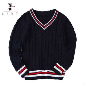 2022 GFMY Autumn Winter Boys Dziewczęta Knitte Sweter Mink Veet ciepłe topy z długim rękawem Dzieci V- Neck Pullover L2405