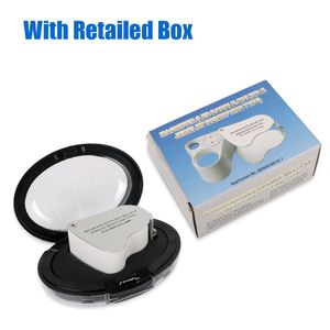 60X 30X Loupe Illuminated Jeweler Loupe Magnifier 2 In 1 Magnifying Glass Folding Handheld Magnifier With LED Lighting