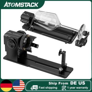 Atomstack R1 Pro Rotary Chuck Roller för lasergraver 360 ° roterande graveringsflaska kan mugg cylindriska jordklotobjekt