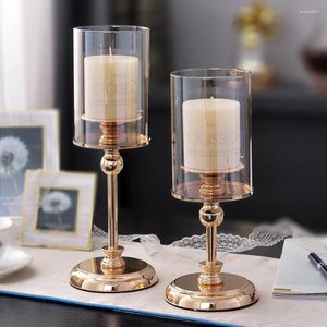 Candele Holder Romantic Worth Art Art Modern Aesthetic Wedding Luxury Candlestick Nordic Kerzenhalter Metal Pillar Candelabra Oo50yh