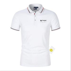 Бренд Hu Go Bo Ss Bo и SS Paul Forteared Fute Forted Men Men Bee Polo рубашка 100% хлопковая отворота деловая корейская летняя вышива