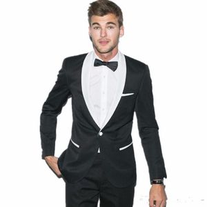 Due pezzi Sciamori neri a buon mercato smoking slim fit groomsmen abito bianco snawl labbra miglior uomo abita da uomo abiti da matrimonio pantaloni cravatta 263f