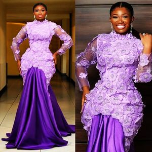 2024 Lavender Aso Ebi Prom Dresses للمناسبات الخاص