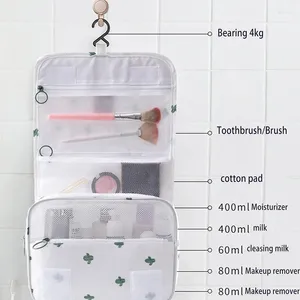 Depolama Çantaları Taşınabilir Büyük Kapasiteli Seyahat Organizatörü Kadın Çanta Makyaj Çantası Çok Fonksiyonlu Katlanır Katlanır Asılı Tuvalet