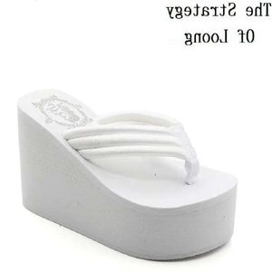 Chunky Sole Women 602 Summer Fashion Wedges Heels Flip Flops Casual Shoes Arrival Waterproof Taiwan Slippers Sexy Lady Sandals 7c4