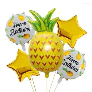 Dekoracja imprezy letnie fajne balony owocowe Zestaw ananasowe balony szczęśliwe hawajskie balony upuść dostawa domu ogród świąteczne zapasy ev dh1ma