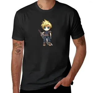 Herren Polos Cloud Strife Chibi T-Shirt Jungen Animaldruck Funnys Slim Fit T-Shirts für Männer