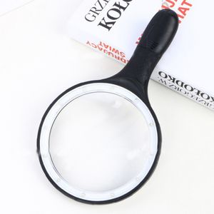 Hand-held magnifying glass 138mm large size hand-held 12 LED lamp anti-slip handle double magnifying glass, suitable for reading