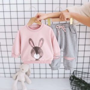 Kids Clothes Girls Set Infant toddler girl Top and Sport Pants Suit Cartoon Rabbit Outfits Loungewear Tracksuit L2405