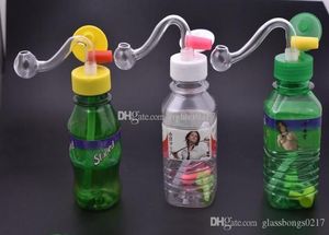 Billig mini Proteable Travel Plastic Mini Drink Bottle Bong Water Pipe Oil Rigs Water Pipe for Smoking6246745