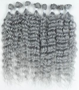 Соль и перец серебряный серый глубокий волна девственные человеческие волосы для плетения соль и перца волосы усылка 100 г седые волосы удлините 3b 3c Quinky Curly